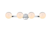 Living District Majesty 4-Light Metal Bath Sconce In Chrome/Frosted White