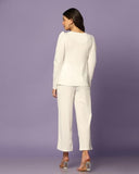 Leriya Fashion Ethnic Co Ord Set | Co Ord Set for Women | Night Dress for Women | Night Wear for Women | Payjama Set for Women | Women Two-Piece Outfits | Coord Sets (X-Large White),White