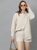 Kotty Women'S Shorts With Co-Ords Set(Beige,L)