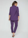 Kotty Women'S Solid Co-Ord With Trousers(Purple,S)