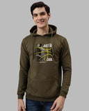 ADRO Men's Cotton Blend Neck Hooded Sweatshirt (H24-BCL-OL_Olive,Olive