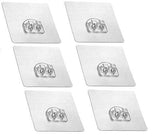Alboss New Magic Adhesive Sticker for Bathroom Shelves Pack of 6 Pcs (Only Stickers)
