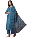 Anni Designer Women'S Rayon Viscose Solid Straight Kurta With Pant & Dupatta (Raja Saab Light Blue-Vks13_Xxl_Light Blue_Xx-Large),Light Blue,2XL