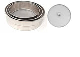 Blue Earth Stainless Stainless Steel Atta Chalni for Flour, Silver Set of 3 with Milk net Cover