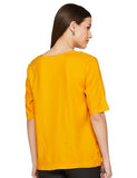 FYLTR Women's Checkered Regular Fit Blouse (FYLAW23WB-001_Spicy Mustard,Spicy Mustard