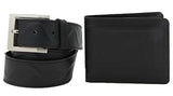 Oilpullup Leather Belt & Wallet Combo (Black, 38) (Free Leather Keychain)