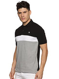 Adro Premium Cotton Multicolor Polo T-Shirt For Men (Pn23-S1-Blwhgr_Grey_M)