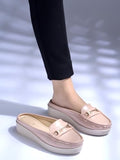Shoetopia Stylish Comfortable Upper Bow Detailed Peach Slip-On Loafers For Girls Loafers For Women,Peach,5,B0FF3FTPC4
