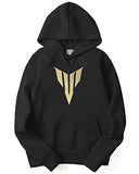 Adro Men'S Cotton Neck Hooded Sweatshirt (H22-Gl-Ymh-Bl_Black_S)