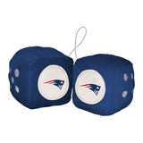 New England Patriots Team Color Fuzzy Dice Dcor 3 Set