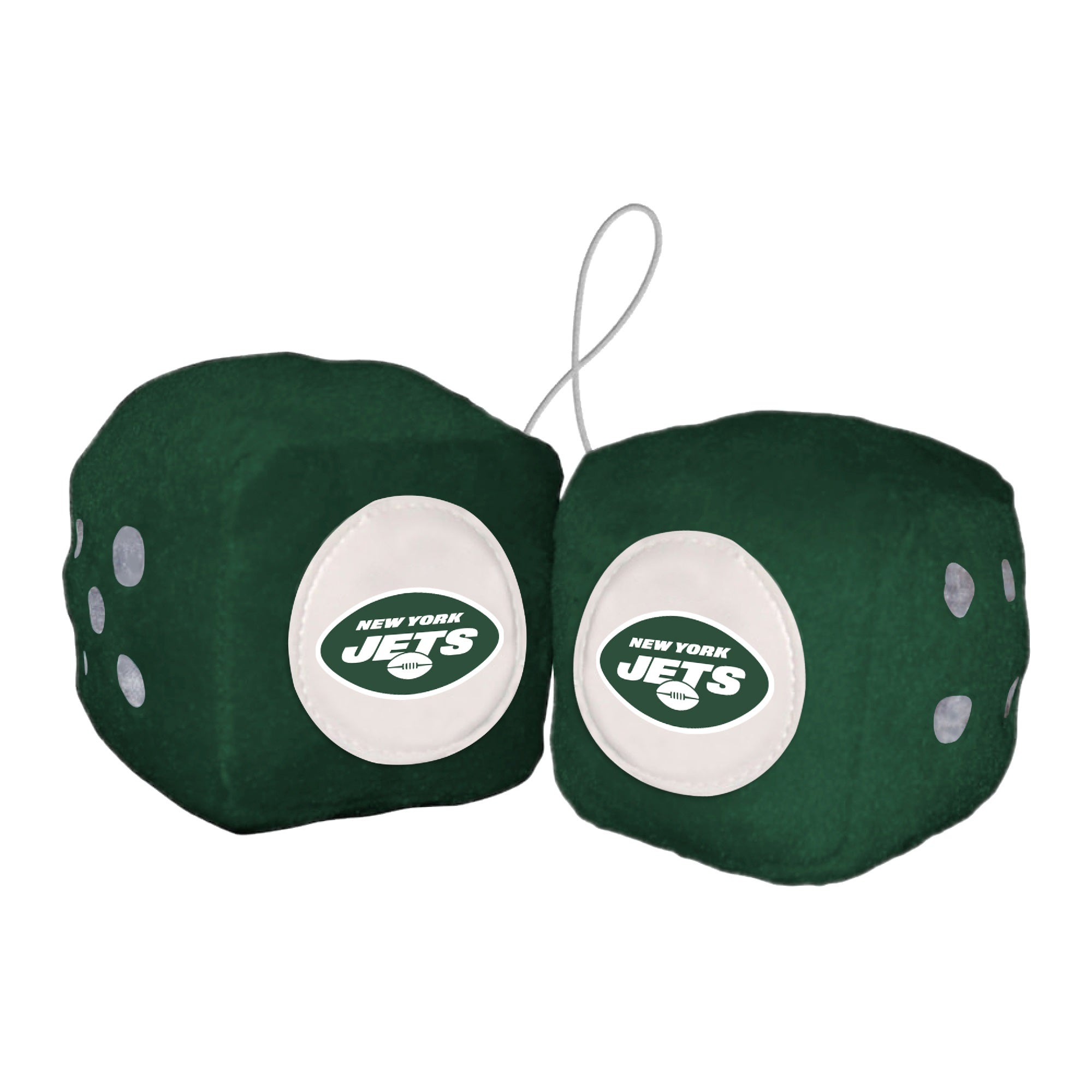 New York Jets Team Color Fuzzy Dice Dcor 3 Set