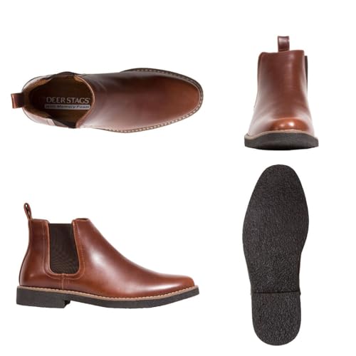 Deer Stags Men's Rockland Dress Comfort Chelsea Boot/Redwood/Dark Brown/ 11 / Wide