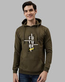 Adro Men'S Cotton Blend Neck Hooded Sweatshirt (H24-Ftr-Ol_Olive,OliveApparel,XL