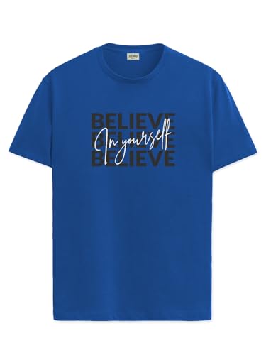 ADRO Men's Solid Regular Fit T-Shirt (RN24-INV-RB_Royal Blue,Royal Blu ...