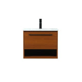Elegant Decor Roman 24 Aluminum Alloy Mdf Single Bathroom Vanity In Teak