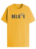Adro Believe Design Printed T-Shirt For Men (R22-M-Bvv-Mu_Mustard_2Xl)