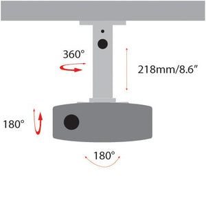 AMER Projector Mount - Ceiling Bracket LCD DLP Tilt 360 Swivel 30lbs (White)