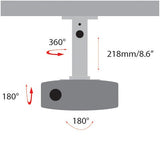 AMER Projector Mount - Ceiling Bracket LCD DLP Tilt 360 Swivel 30lbs (White)