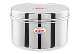 JAGGERY Steel Container Heavy Gauge Stainless, Storage Box, Deep Betha Dabba, Grocery Canister, Multipurpose Dibba (Capacity- 3500ml, 1pc) for Laddu/Papad/Chips/idli/snacks/sweets/chapati, Puri