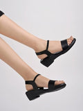 Shoetopia Women'S Block Heel Sandal (9 Uk),Black,9,B0CXJ4L79M