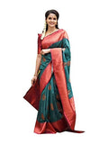 Shiv Textiles Womens Banarasi Silk Saree with Blouse Perfect for Every Occasion Rama
