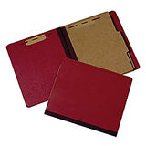Pressboard Classification Folder 2 Divider, 6 Part Letter Earth Red