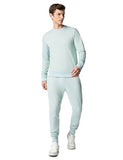 FYLTR Men's Sweatshirt & Jogger Casual Co-ord Set with Striped Rib Detail - Stripe Rib Detail on Neck Cuff & Hem | Casual Winterwear For Men,Crystal Clear