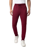 Fyltr Men'S Casual Straight Leg Joggers With Stripe Tape Detail - Elasticated Waist With Drawstring | Zip Pockets | Solid Color,Berry Cherry,Berry Cherry,36