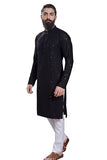 Divisive Men'S Sequince Embroidered Cotton Blend Only Slim Fit Kurta (Dkrt224_Xxl_Black)