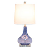 All The Rages Lalia Home 23.25' Classix Rippled Colored Glass Table Lamp - Dark Blue