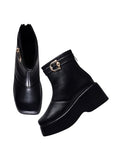 Shoetopia Ankle Length Black Boots For Women /Eu41,Black,8,B0DNXNLWJN
