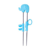 ECOMISTIQ 2x1Pair Children Kids Baby Chopsticks Learning Training A Blue Elephant | Flatware, & Cutlery Kitchen, Dining Bar