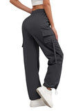 LERIYA FASHION Women's High Waist Wide Leg Trousers | Casual & Formal Pants for Women |Loose Fit Track Pants | Gymwear | Cargo Pants | Elegant Office Wear | Stylish Jeans Look (LF-TR1200-S-GREY),Grey