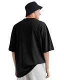 Eyebogler Oversized T Shirts For Men Cotton Blend Panda Printed Round Neck Half Sleeves Casual Loose Baggy Tees Drop Shoulder Black Black Tshirt For Men,BlackApparel,2XL