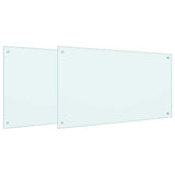 vidaXL Kitchen Backsplash 2 pcs White 39.37 x 23.62 in Tempered Glass