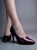 Shoetopia High Heels Solid Patent Cherry Pumps For Women & Girls /Eu37,Cherry,4,B0DZVN528S