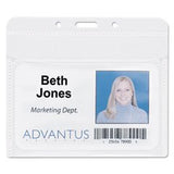 PVCFree Badge Holders, Horizontal, 4 x 3, Clear, 50/Pack