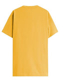 Adro Sports Design Printed T-Shirt For Men - 100% Cotton, Regular Fit, Soft Breathable Fabric. (Rn23-M-Spr-Mu_Mustard_S)