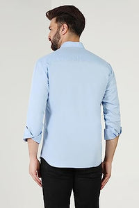 Toplot Men'S Solid Slim Fit Cotton Blend Casual Shirt With Spread Collar & Full Sleeves (Plain-Shirt-5112-Sky-Xxl),Sky,2,B0C65X3D4F