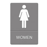 Headline Signs ADA SignWomen Symbol SIGN,WALL,ADA,WOMEN,GY (Pack of10)