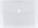 JAM PAPER Plastic Expansion Envelopes with Hook & Loop Closure - Letter Booklet - 9 3/4 x 13 with 2 Inch Expansion - Clear - 3/P