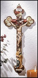 13 Inches High, Mary Mother of Jesus and Holy Trinity Crucifix