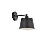 Living District Nota 1-Light Mid-Century Metal Wall Sconce In Black