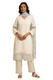 W Women White Solid Cotton Co-Ord Kurta Set, Straight Pant & Dupatta_24FEWS10512-221213_XS