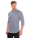 Lookmark Men'S Cotton Blend Stitched Solid Full Sleeve Shirt(Shirt 03-Xl) Grey