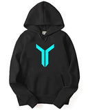 Adro Men'S Cotton Neck Hooded Sweatshirt (H22-M-Lnn-Bl_Black_L)