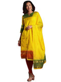 Anni Designer Women'S Rayon Viscose Straight Printed Kurta With Dupatta (Kozikod Yellow-Vks01_Xxl_Yellow_Xx-Large),Yellow,2XL