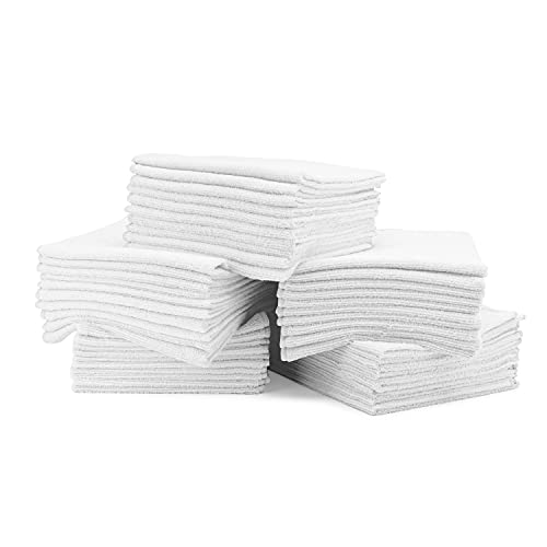 16 X 16 Economy All Purpose Microfiber Towels - 50 Pack - Reusable Wash Cloths, Dust, Kitchen, Car, Shop Rags For Cleaning (