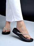 Shoetopia Embellished Strap Black Flats For Women & Girls /Eu38,Black,5,B0DTG6S9GG