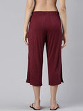 Enamor Women'S Relaxed Casual Pants (E064_Deep Ruby_Xl)